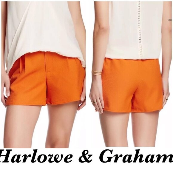 Harlowe & Graham Women's Textured Crepe Zip Front Work Short sz S - Picture 1 of 9